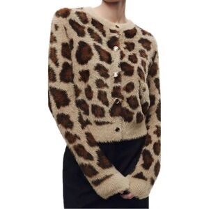 Leopard Print Button-Up Cardigan
